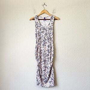 SERAPHINE Maternity Tank Dress Floral Sleeveless Ruched Bohemian